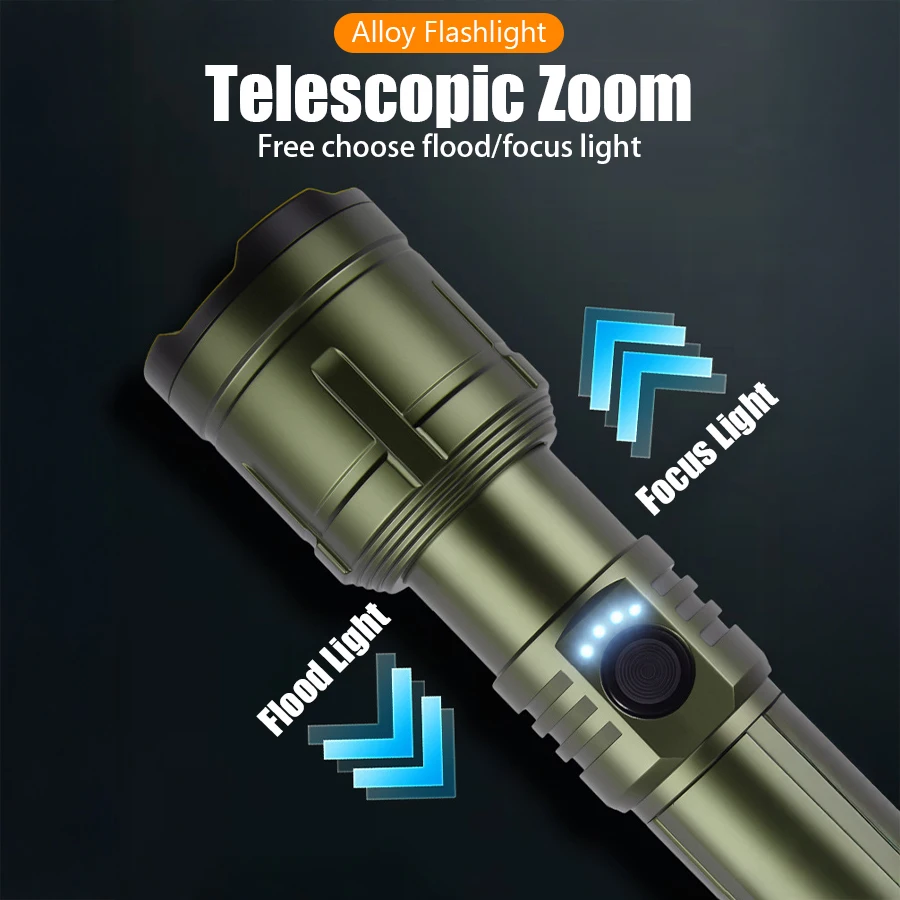 Ultra Powerful Flashlight Concentrating Ignition Flashlight Waterproof Military Tactical Lamp Outdoor Camping Adventure Torch