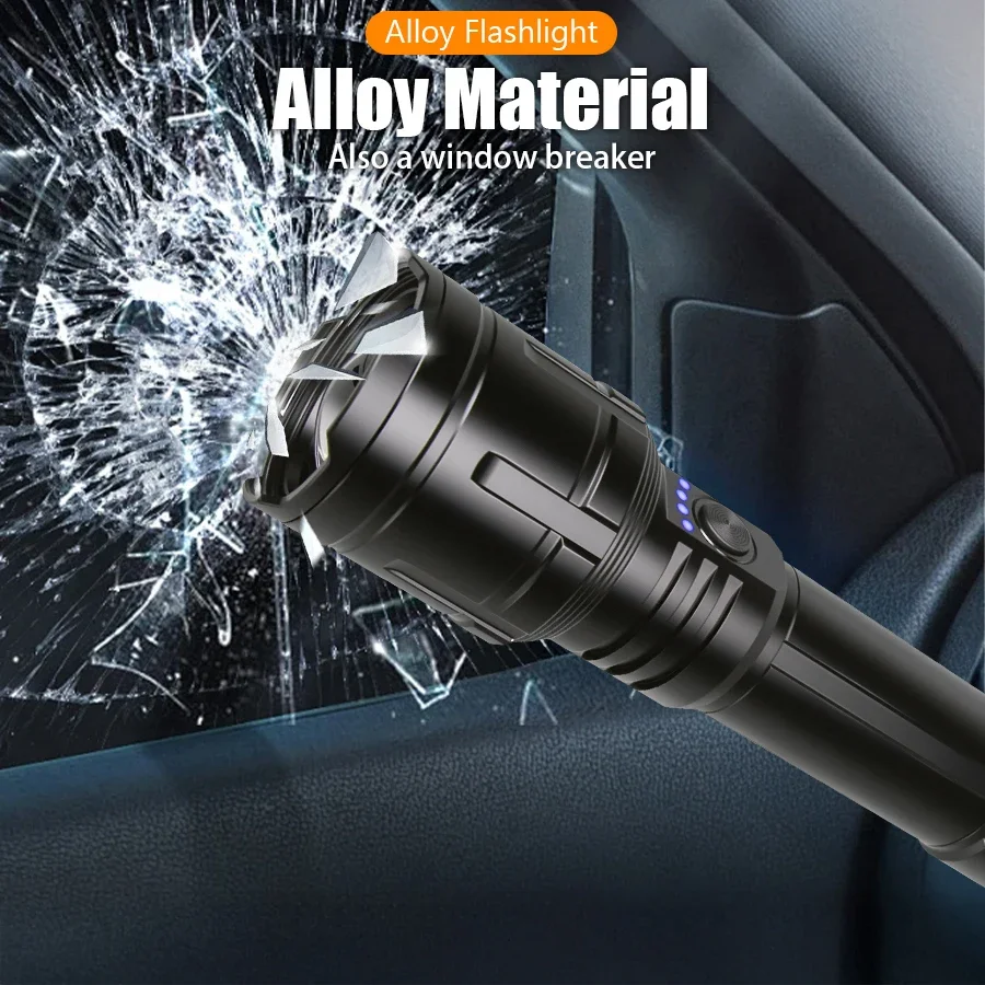Ultra Powerful Flashlight Concentrating Ignition Flashlight Waterproof Military Tactical Lamp Outdoor Camping Adventure Torch