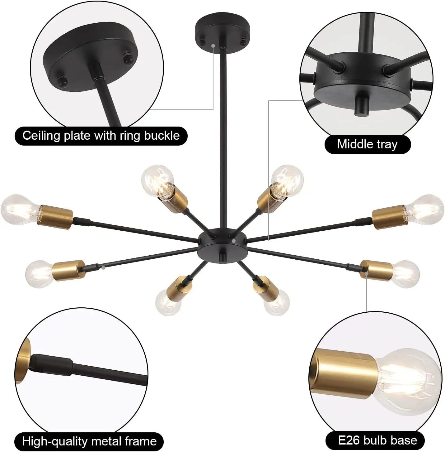 Living Room Ceiling Lamp Modern Chandelier Home Lighting E27 Mounted for Bedroom Dining Room Corridor Light Balcony Lights