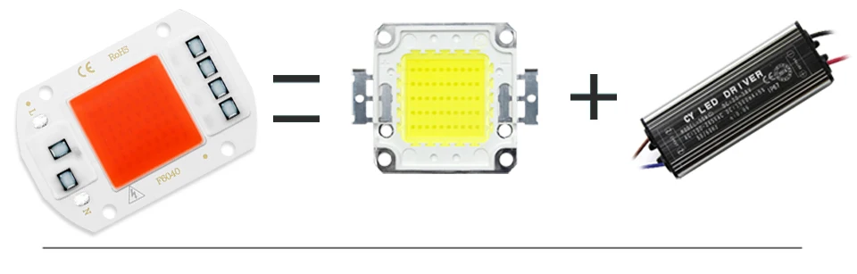 6PCS/lot COB LED Lamp Chip Diode Grow Plant Light AC 110V 220V 10W 20W 30W 50W LED Beads Lamp Box Full Spectrum No Need Driver