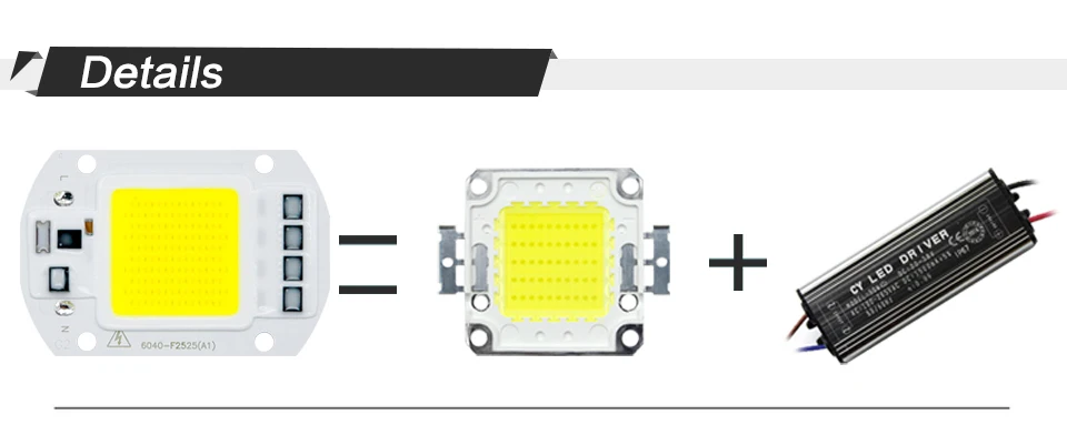 6PCS/lot COB LED Lamp Chip Diode Grow Plant Light AC 110V 220V 10W 20W 30W 50W LED Beads Lamp Box Full Spectrum No Need Driver