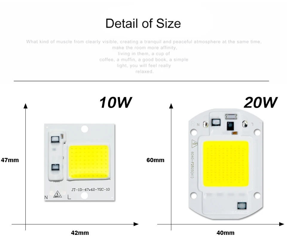 6PCS/lot COB LED Lamp Chip Diode Grow Plant Light AC 110V 220V 10W 20W 30W 50W LED Beads Lamp Box Full Spectrum No Need Driver