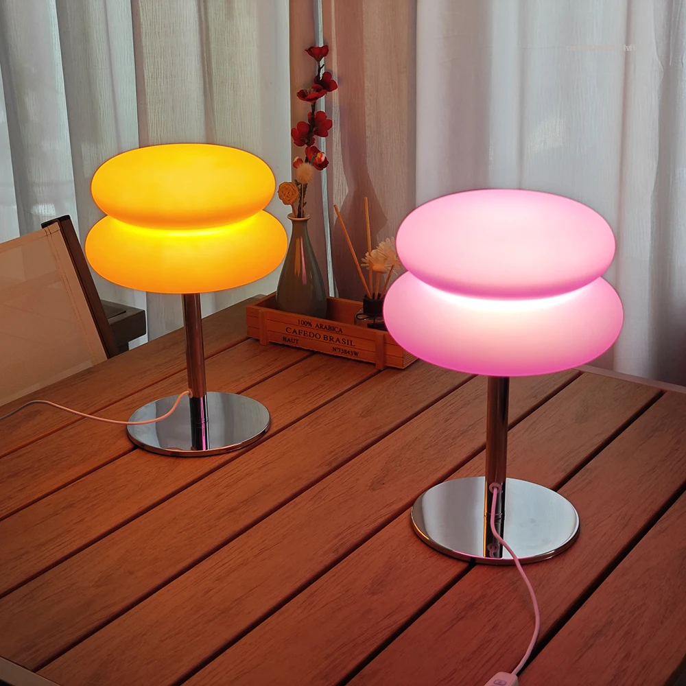 Bedroom Bedside Lamp Creamy Style Table Lamp USB Plug Tri Color Dimming Living Room Study Atmosphere Light