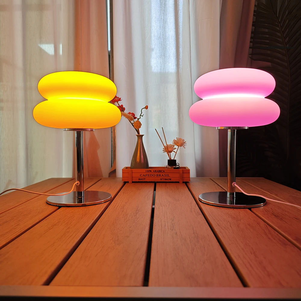 Bedroom Bedside Lamp Creamy Style Table Lamp USB Plug Tri Color Dimming Living Room Study Atmosphere Light