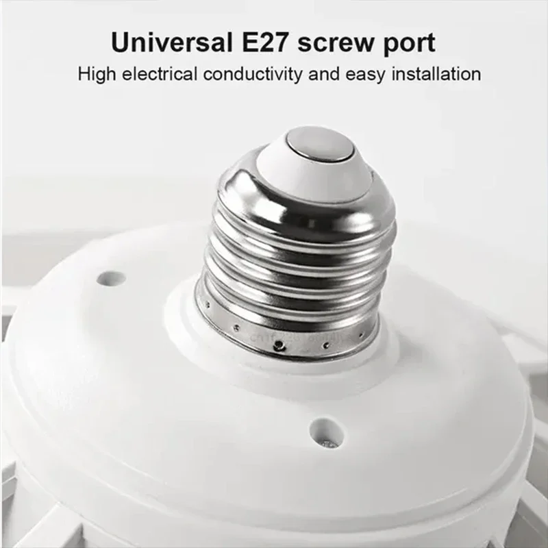 Smart 3-in-1 Ceiling Fan with Remote Control Lighting Lamp E27 Converter Base 85-265V Lighting Base for Bedroom and Living Room