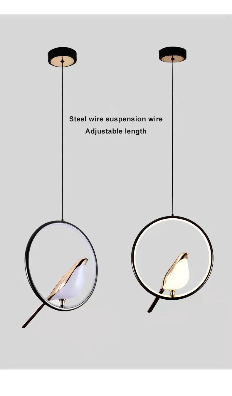 Nordic LED Golden Bird Wall Lamp Parlor Bar Bedside Hanging Light Novelty Rotatable Wall Lamp Bedroom Bedside Indoor Sconce