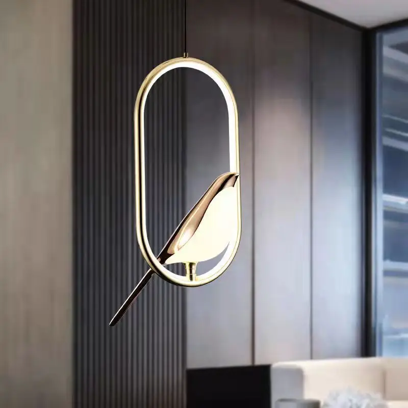 Nordic LED Golden Bird Wall Lamp Parlor Bar Bedside Hanging Light Novelty Rotatable Wall Lamp Bedroom Bedside Indoor Sconce