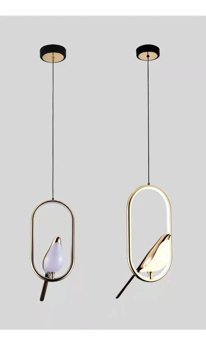 Nordic LED Golden Bird Wall Lamp Parlor Bar Bedside Hanging Light Novelty Rotatable Wall Lamp Bedroom Bedside Indoor Sconce