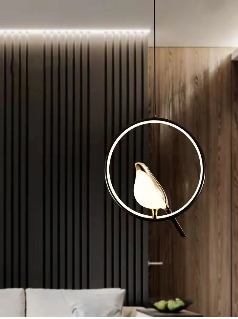Nordic LED Golden Bird Wall Lamp Parlor Bar Bedside Hanging Light Novelty Rotatable Wall Lamp Bedroom Bedside Indoor Sconce