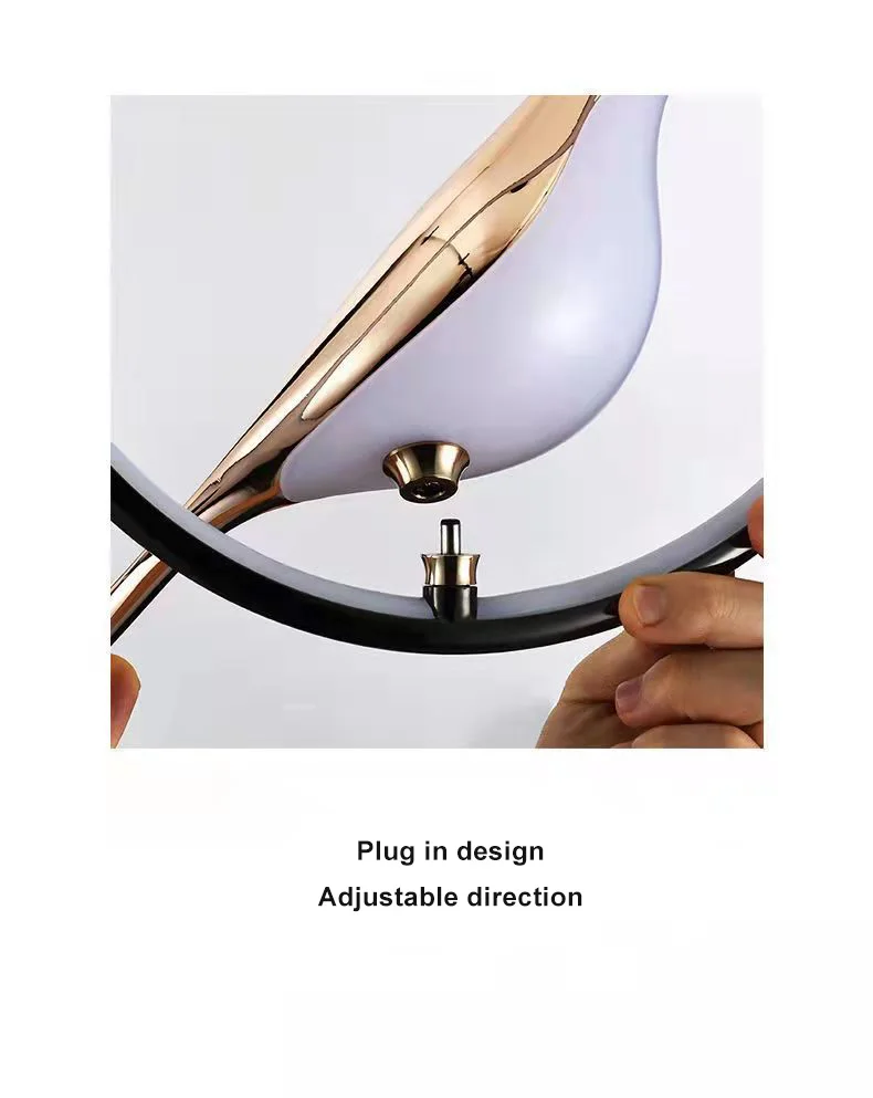 Nordic LED Golden Bird Wall Lamp Parlor Bar Bedside Hanging Light Novelty Rotatable Wall Lamp Bedroom Bedside Indoor Sconce