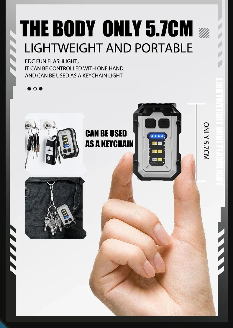 Multifunctional COB Flashlight Super Bright Powerful Pocket Torch Light LED Linterna COB Portable Clip on Emergency Flashlights
