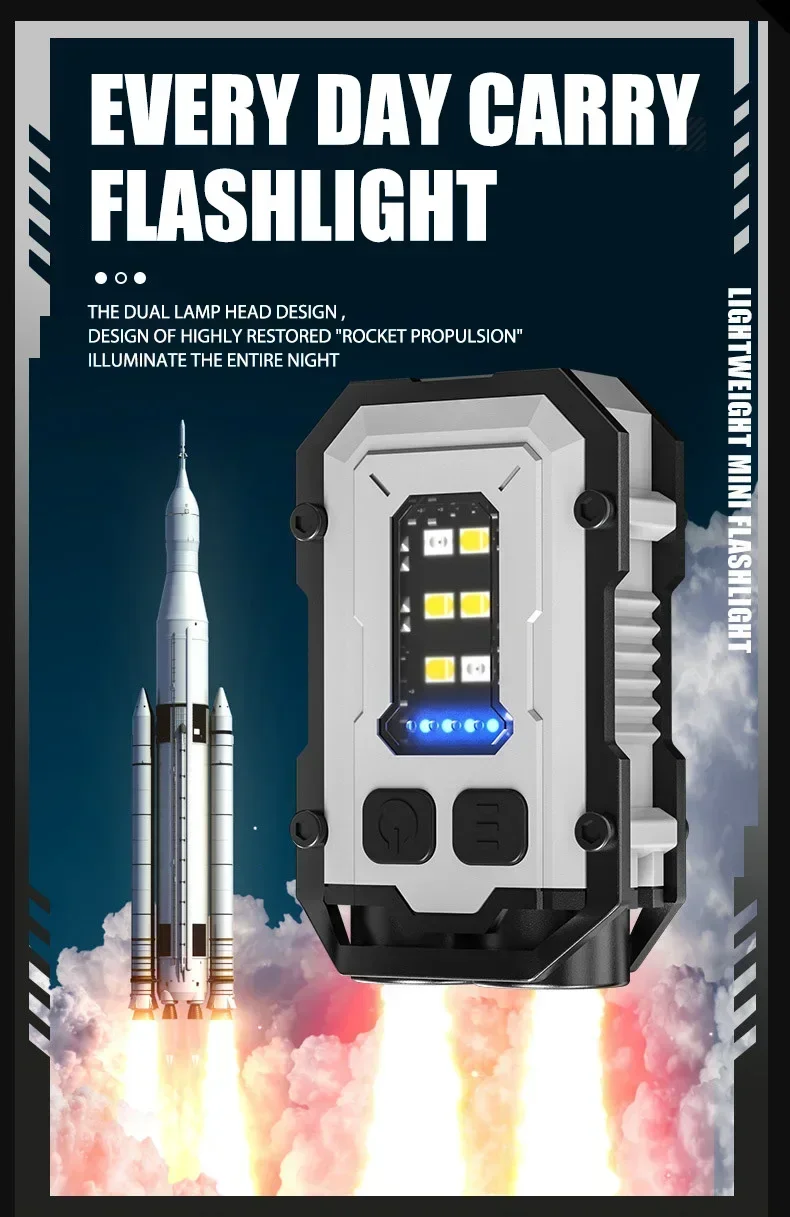 Multifunctional COB Flashlight Super Bright Powerful Pocket Torch Light LED Linterna COB Portable Clip on Emergency Flashlights