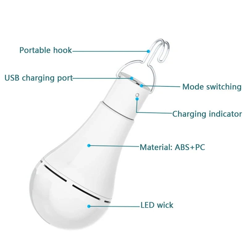 LED Hanging Solar Light Waterproof USB Charged Emergency Sunlight Powered Lamp Outdoor Indoor House Solar Bulb Light