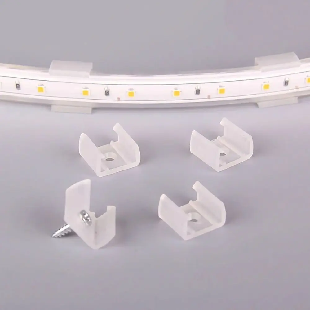 100Pcs 8-20mm LED Strip Fixed Clips Holder For Fixing 2835 Neon Light 5050/5730/2835 220V Flexible COB Plastic Mounting Buckle