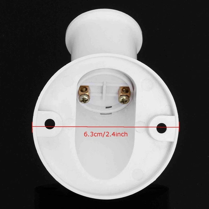 AC 250V 4A White E27 Lamp Base Socket 45 Degree Angle Oblique Screw Plastic Light Bulb Base Wall Lamp Holders Adapter Converter