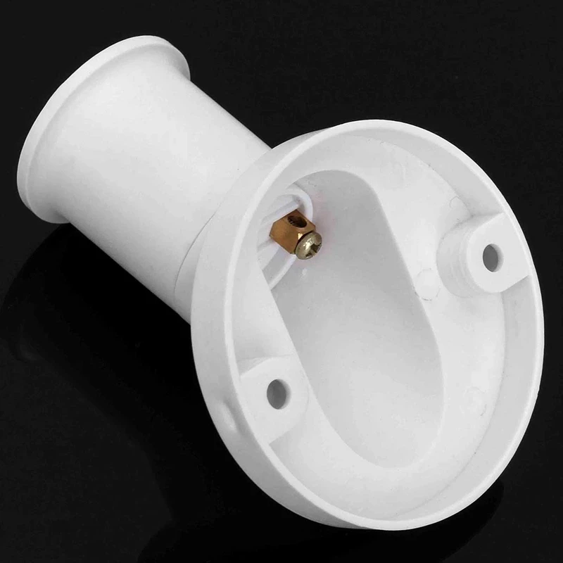 AC 250V 4A White E27 Lamp Base Socket 45 Degree Angle Oblique Screw Plastic Light Bulb Base Wall Lamp Holders Adapter Converter