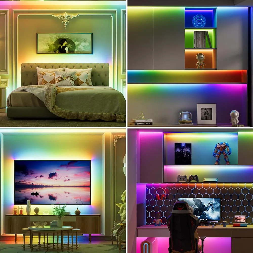 WiFi COB RGBIC LED Strip 12V 2m 3m 5m 10m WS2811 Dream Color Addressable Room Light Decor Remote Control Fr Alexa Home Assistant