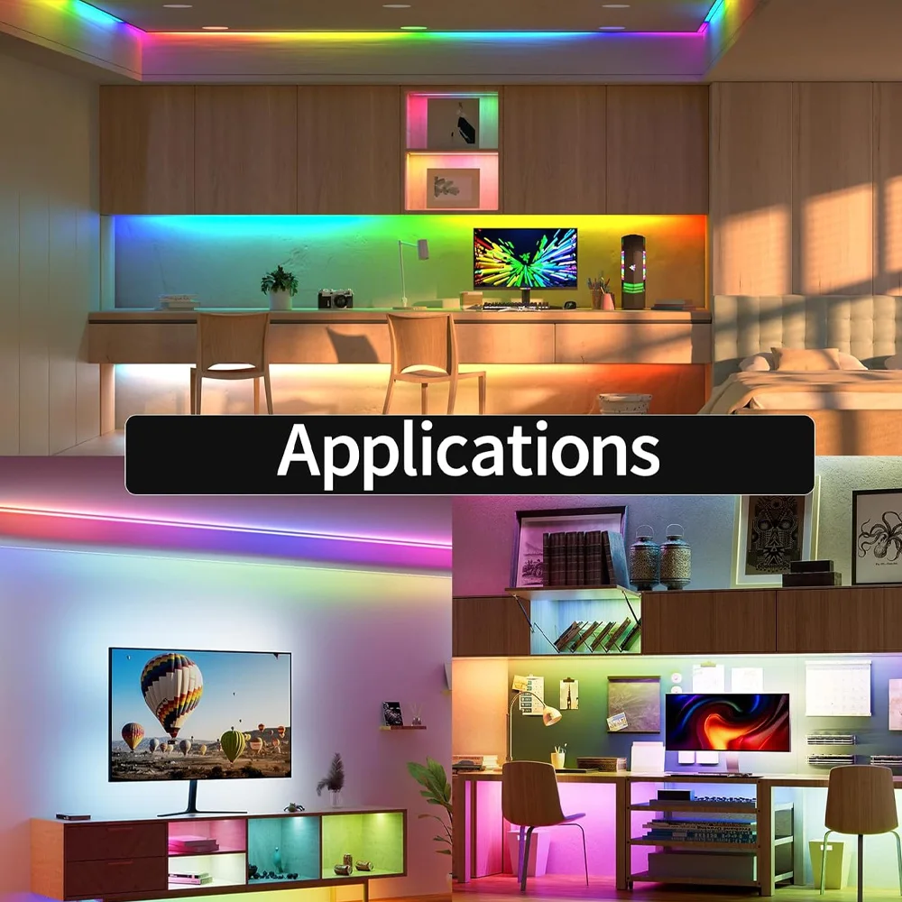 WiFi COB RGBIC LED Strip 12V 2m 3m 5m 10m WS2811 Dream Color Addressable Room Light Decor Remote Control Fr Alexa Home Assistant