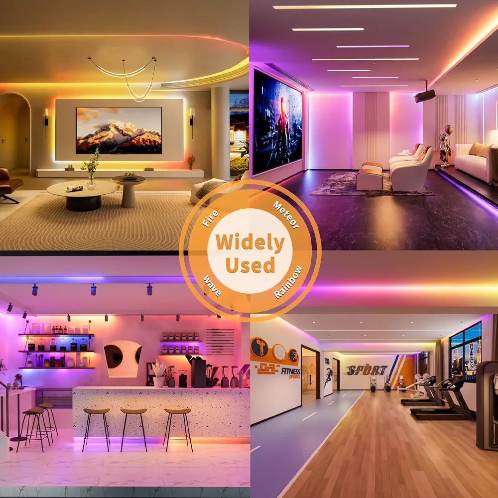 WiFi COB RGBIC LED Strip 12V 2m 3m 5m 10m WS2811 Dream Color Addressable Room Light Decor Remote Control Fr Alexa Home Assistant