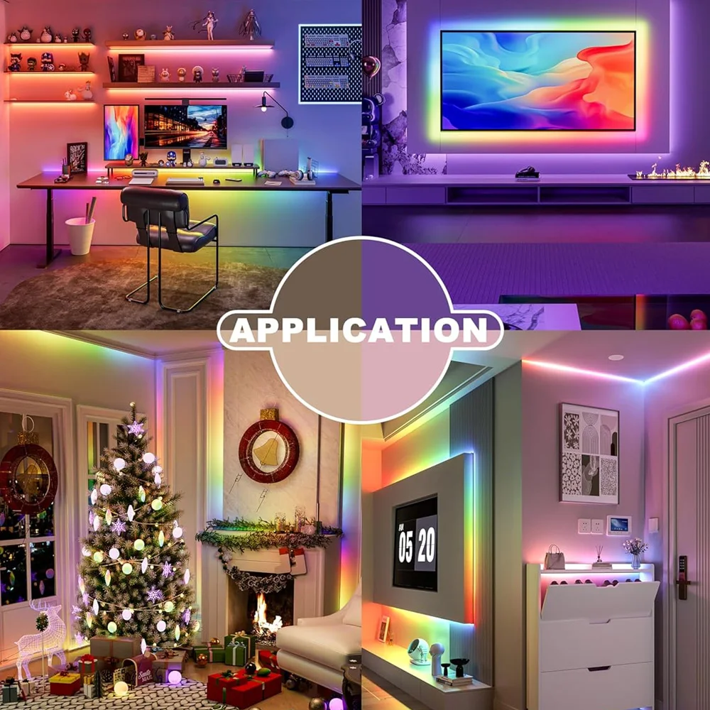 WiFi COB RGBIC LED Strip 12V 2m 3m 5m 10m WS2811 Dream Color Addressable Room Light Decor Remote Control Fr Alexa Home Assistant
