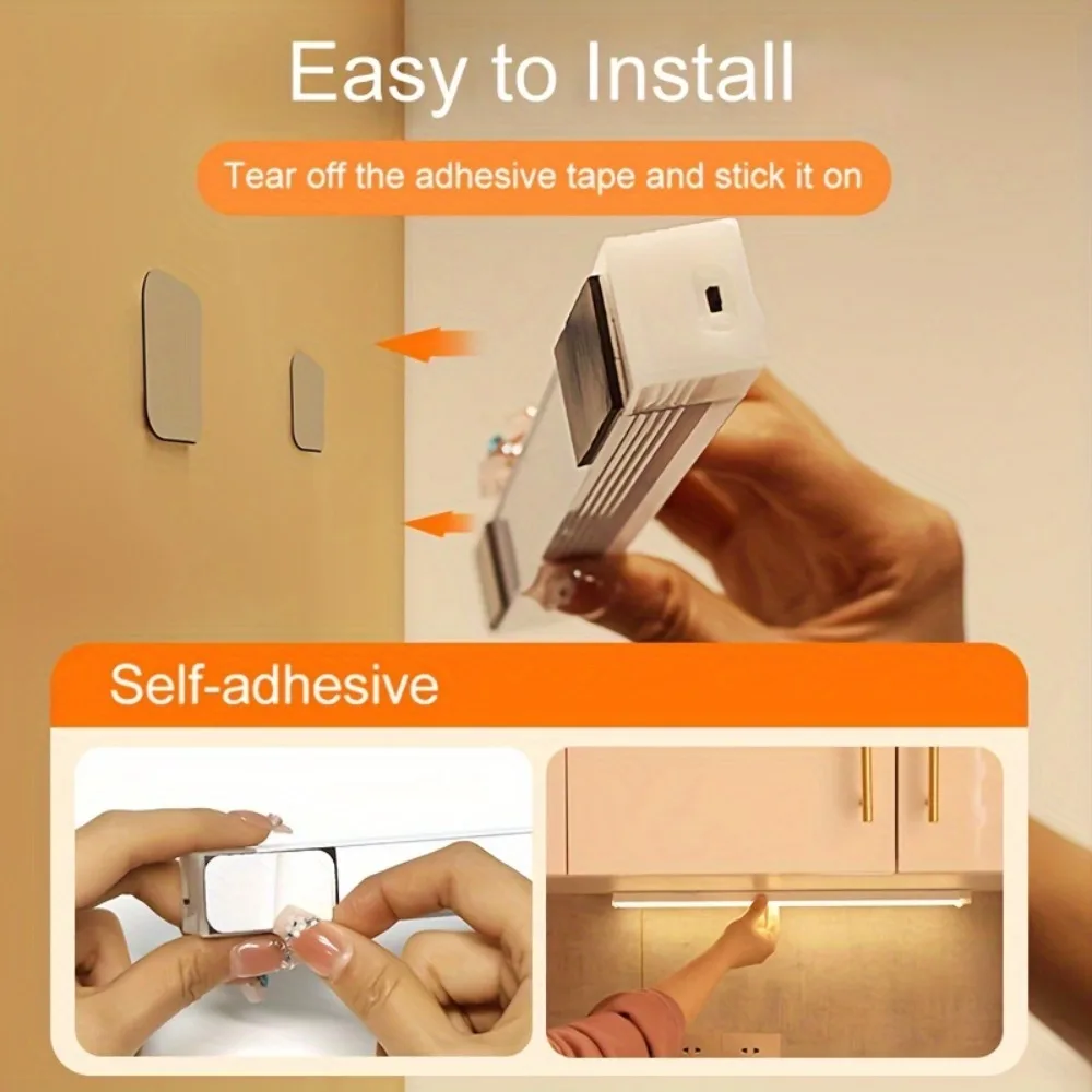 5pcs Set of LED Motion Sensor Cabinet Lights, Used for Cold And Warm Lighting, USB Rechargeable Table Lighting, Suitable for Hom