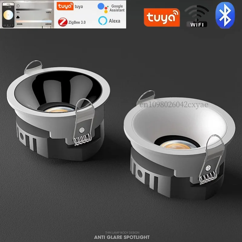 Graffiti Smart LED Ceiling Light COB Downlight Adjustable Spotlight Zigbee 3.0 Embedded Kitchen Indoor Lighting Bulb