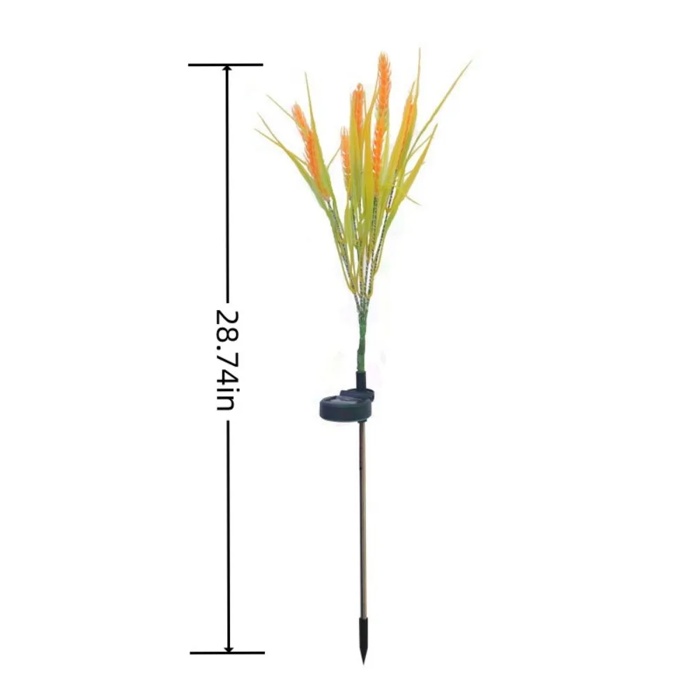 1PC 7Head Solar Powered Wheat Ear Ground Mounted Light, Suitable for Courtyard, Garden, Lawn, Outdoor, Camping, Party Decoration