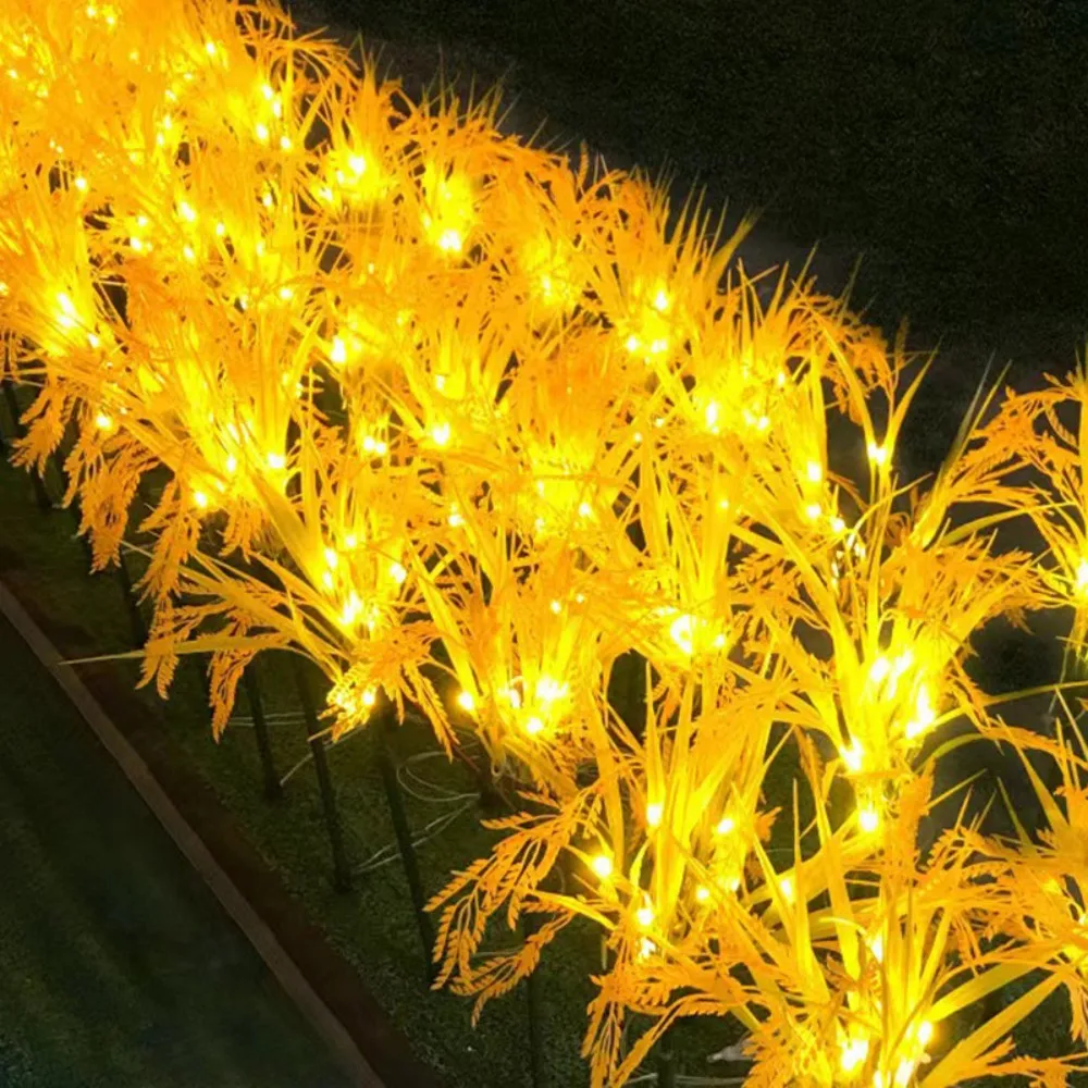 1PC 7Head Solar Powered Wheat Ear Ground Mounted Light, Suitable for Courtyard, Garden, Lawn, Outdoor, Camping, Party Decoration