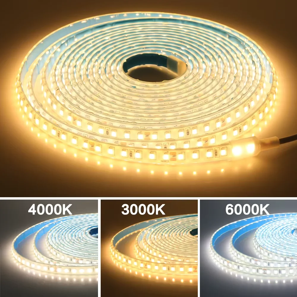 IP68 Waterproof LED Strip 12V 2835 120Leds/m Flexible Tape Outdoor Home Decor 0.5m-10m Ribbon Rope LED Lights 3000k 4000k 6000k