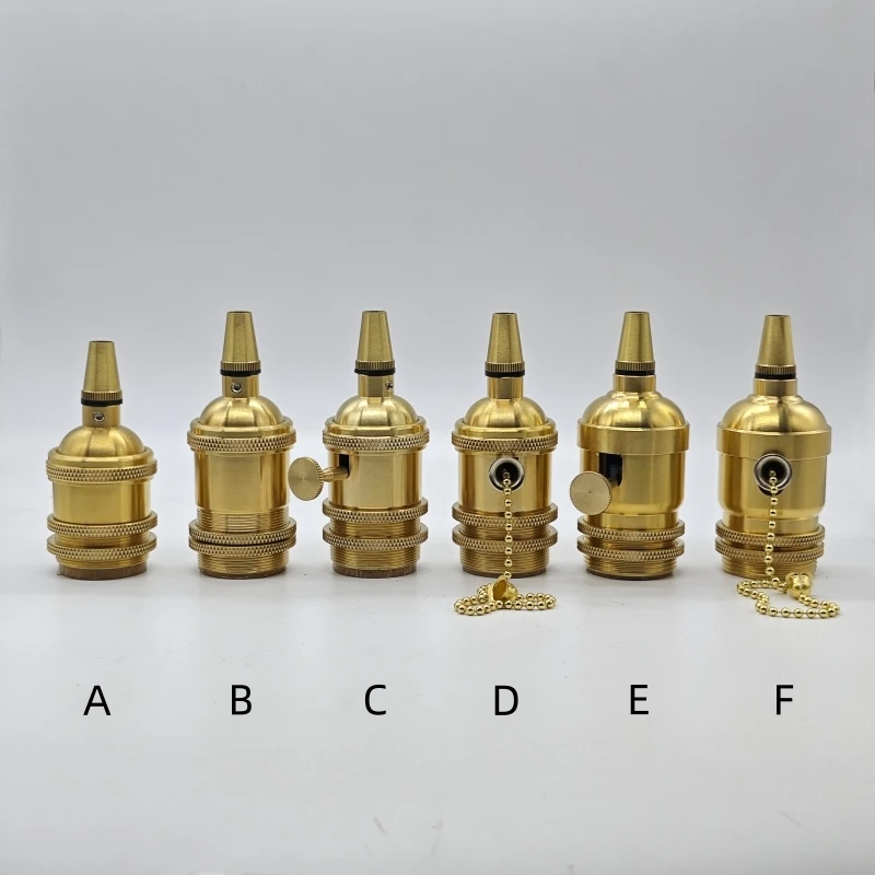 Solid Brass E26/E27 Lampholder with Cord Grip - UL & CE Certified for Pendant Lights
