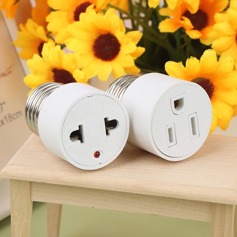 1PC E26 E27 Screw B22 Bayonet Lamp Holder To US EU AC Power Plug Adapter Converter Socket Light Head Converter