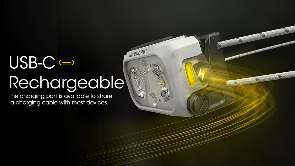 NITECORE NU21 Outdoor Headlamp Ultra Lightweight Dual Beam White Red Light 360 Lumens USB-C Rechargeable Portable Headlight