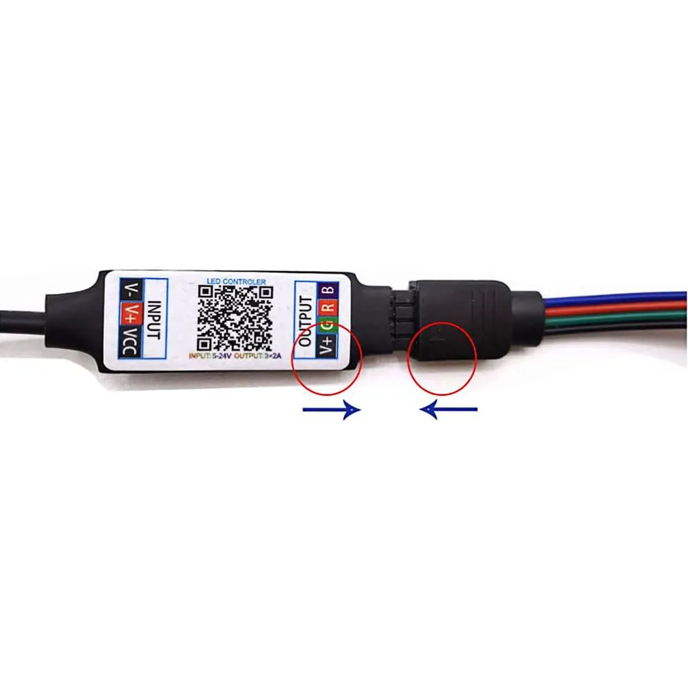 Mini RGB Bluetooth Controller DC 5V 12V 24V Music BT Smart APP Controller Light Strip Control for RGB LED Strip