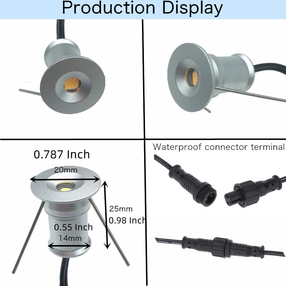 Mini LED Deck Light IP67 Waterproof 15mm Garden Stair Underground Bulb Lamp 12V Outdoor Staircase Landscape Lights AC220V 110V
