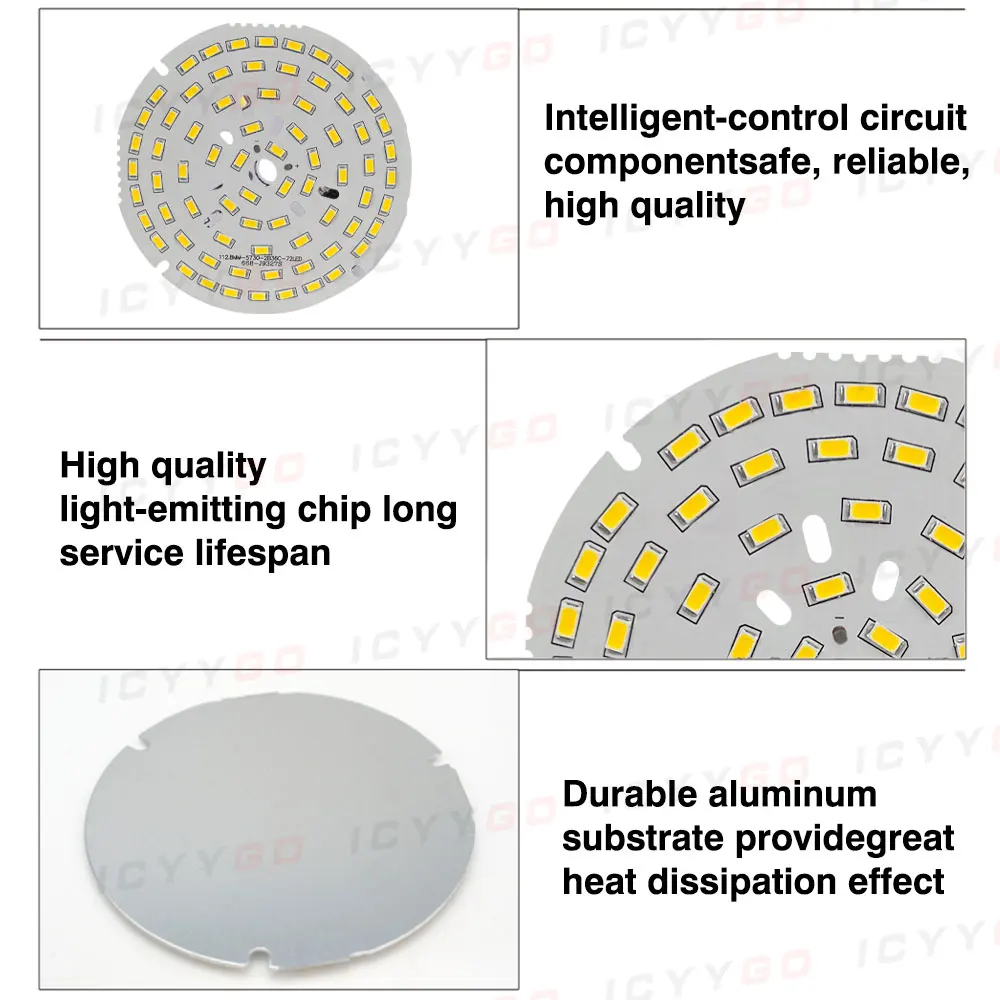 1PCS LED SMD 5730 3W 5W 7W 9W 12W 15W 18W Lamp Panel PCB High Brightness Lamp Board Suitable For DIY Light Source Modificatio