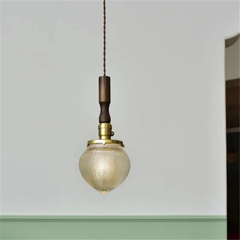 Black Walnut Handle Antique Chandelier Retro Wall Lamp Solid Wood Lighting Accessories Wooden Decorative Through-Hole Tube