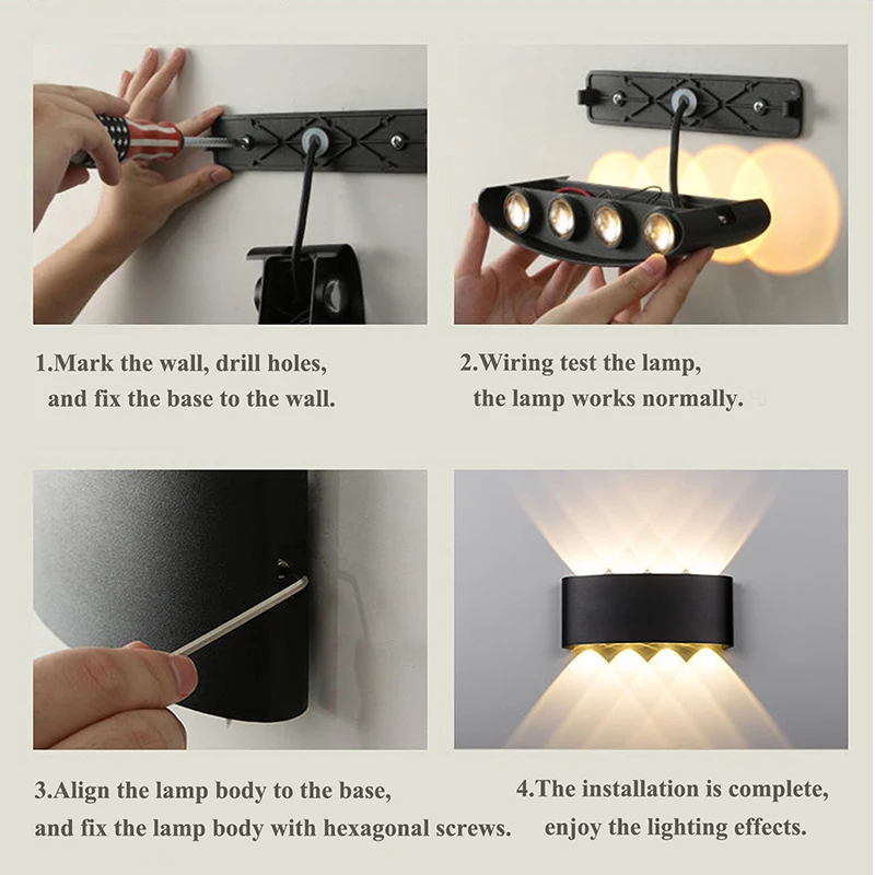 IP65 Waterproof indoor outdoor Led wall lights up down LED 5W 10W Led Wall Lamp Surface Mounted Cube Garden Porch Light