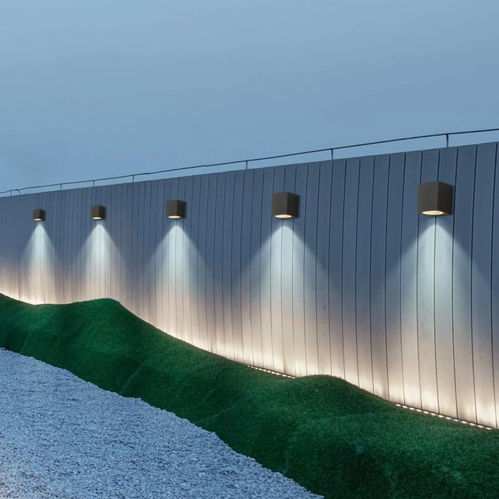 IP65 Waterproof indoor outdoor Led wall lights up down LED 5W 10W Led Wall Lamp Surface Mounted Cube Garden Porch Light
