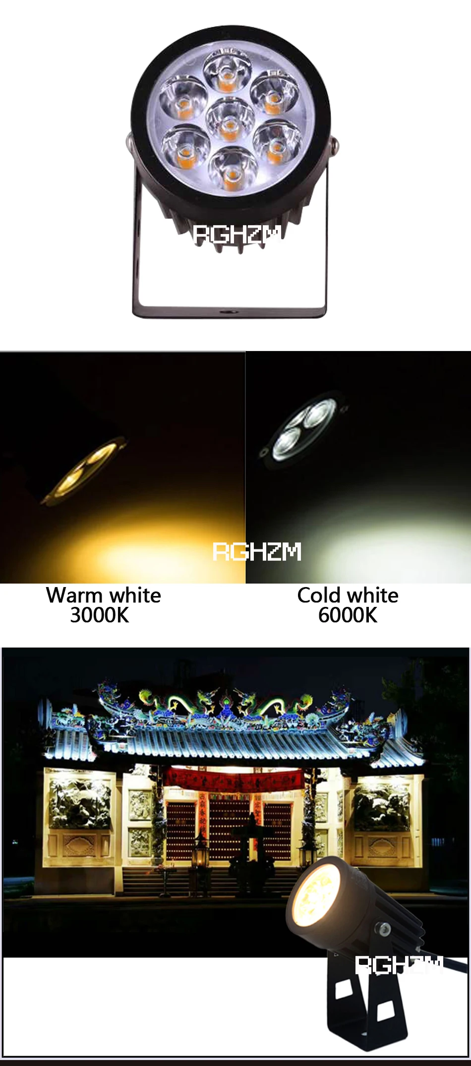 LED Garden Lights 1W 3W 7W Lawn Lamp Waterproof IP65 DC12V 24V Garden Decoration Path Street Spotlights Outdoor Lighting AC220V
