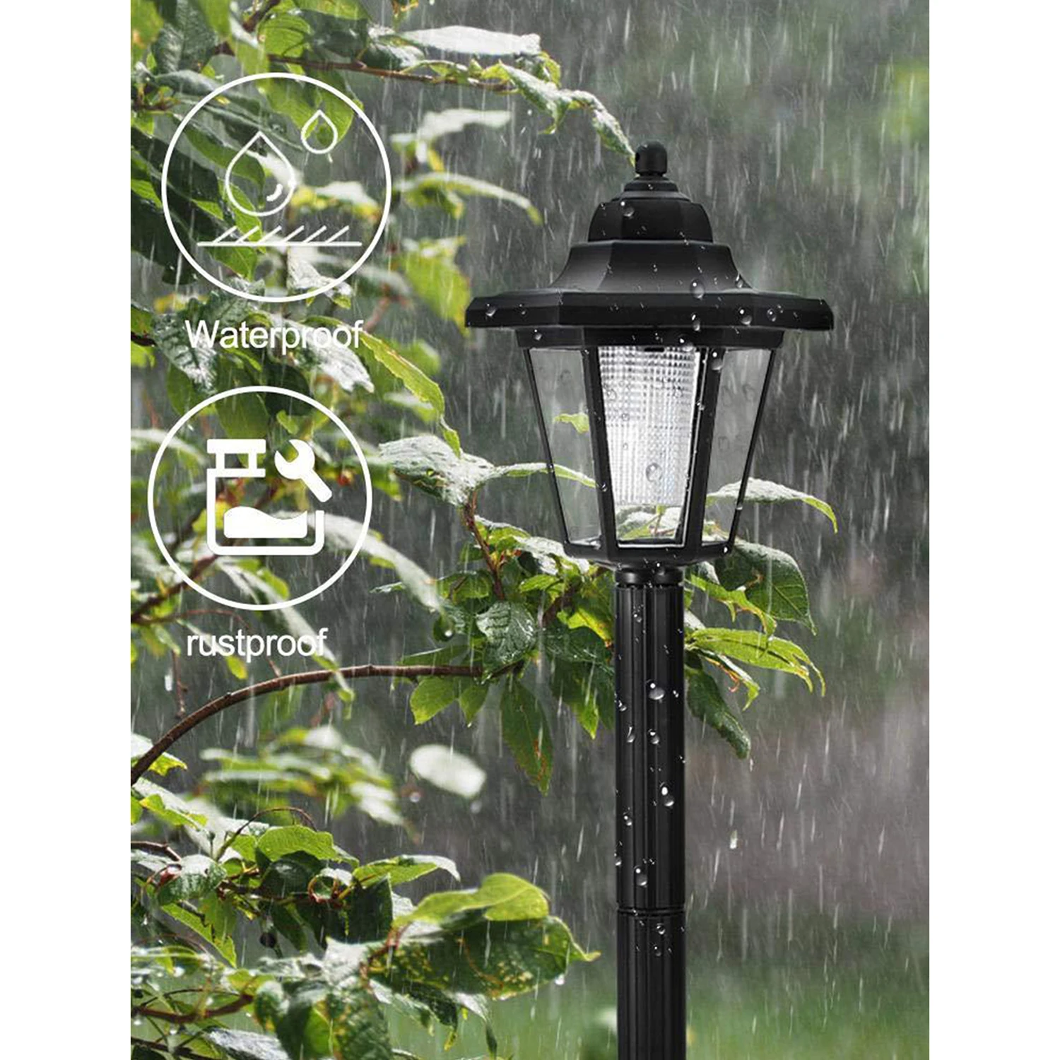 1PC/2PC Hexagonal Solar Path Lights Outdoor Hanging Lanterns Garden Decorative Lighting Solar-Powered Walkway Lights