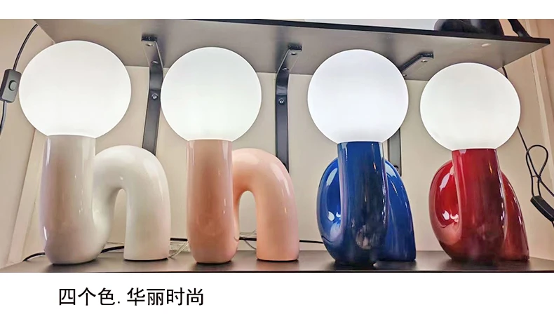 Postmodern Retro Resin Desk Lamp Fashionable Atmosphere Bedroom Bedside Table Lamp Glass Ornament Desk Lamp Artistic Desk Lamp