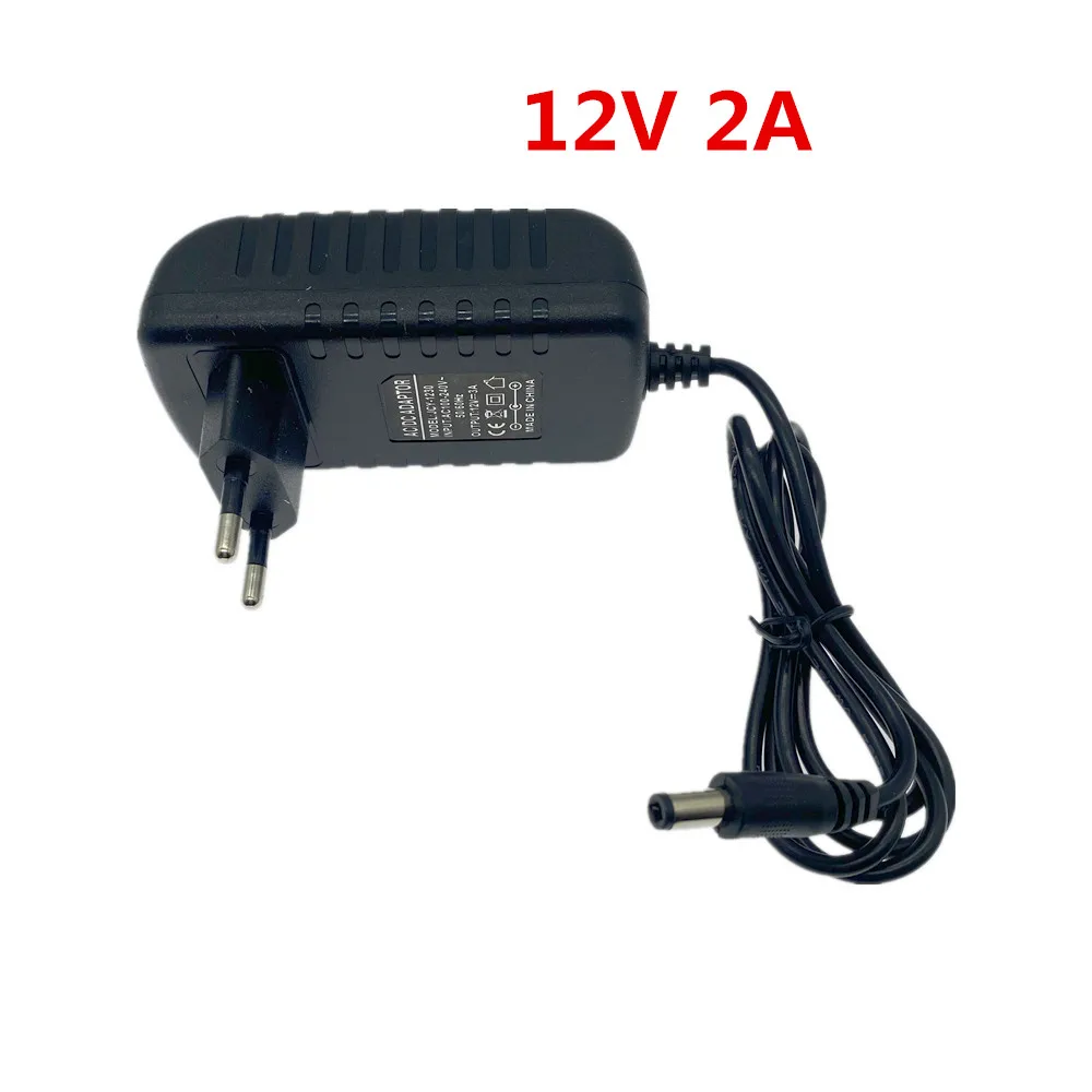 EU Plug AC 100-240V To DC 12V 1A 2A 3A 12W 24W 36W Power Supply Adapter Cord for LED Strip Light / With Connector