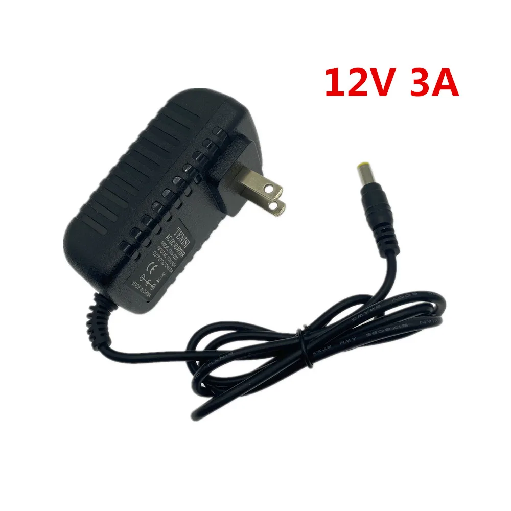EU Plug AC 100-240V To DC 12V 1A 2A 3A 12W 24W 36W Power Supply Adapter Cord for LED Strip Light / With Connector