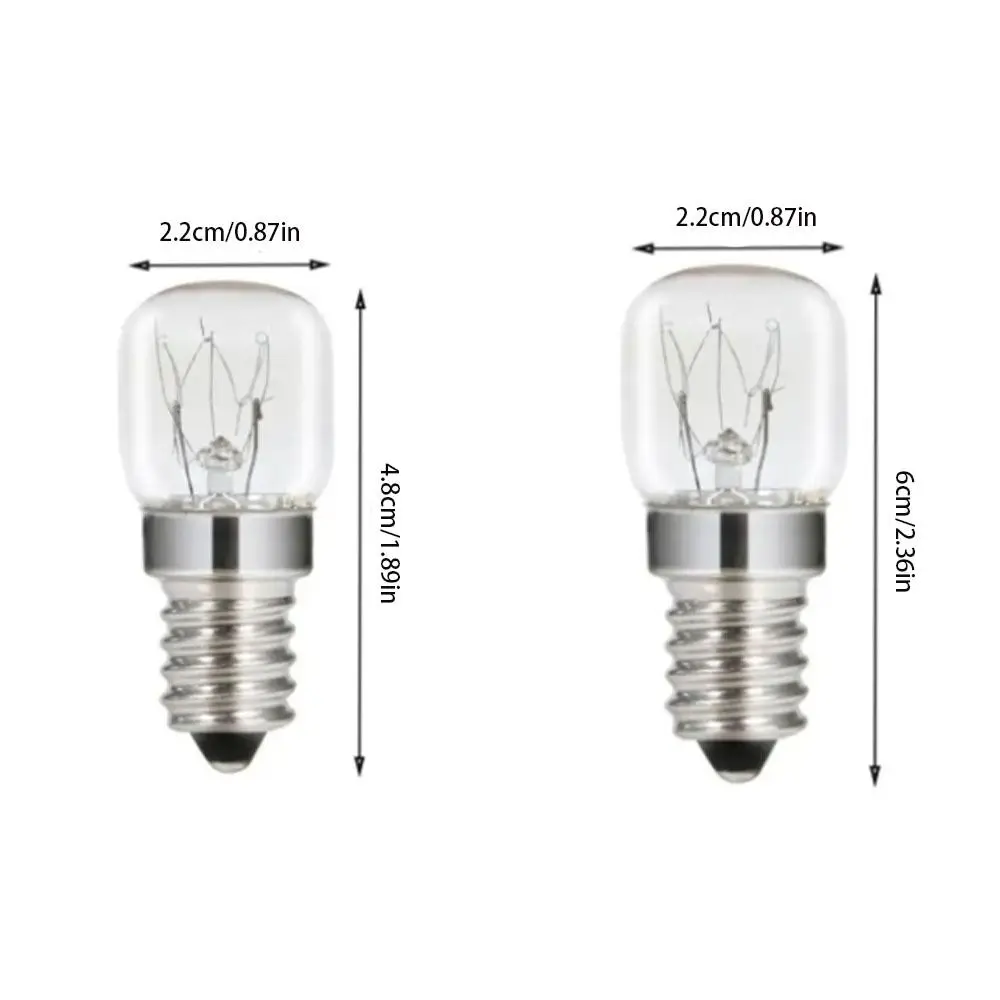 2pcs E14 Salt Lamp Bulb Vintage 15W Incandescent Bulbs Clear Glass High Temperature Resistant Salt Crystal Lamp Refrigerator