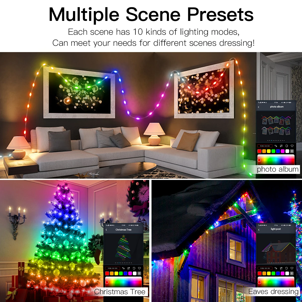 40M RGBIC LED String WS2812B Bluetooth USB Music Dream Color Light 5V Christmas Birthday Party Garland Decor Fairy Lights Home