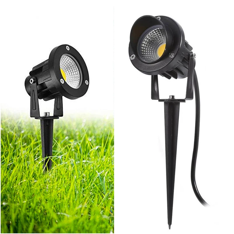 4/10pcs 3W LED Landscape Lights 220V Waterproof Garden Pathway Lights Walls Trees Flags Outdoor Spotlights With Spike Lawn Lamps
