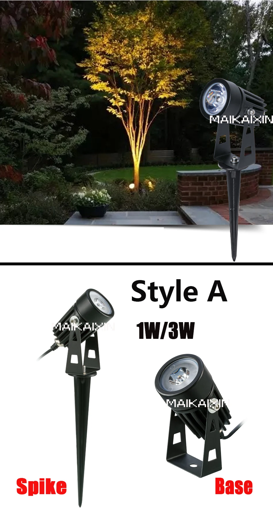 4/10pcs 3W LED Landscape Lights 220V Waterproof Garden Pathway Lights Walls Trees Flags Outdoor Spotlights With Spike Lawn Lamps