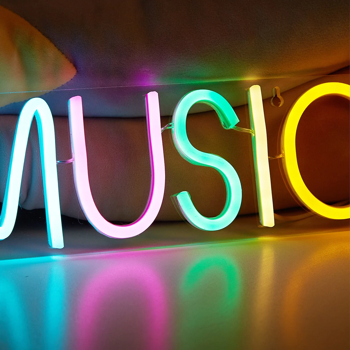 Chi-buy LED Neon MUSIC USB Powered Neon Signs Night Light 3D Wall Art & Game Room Bedroom Living Room Decor Lamp Signs