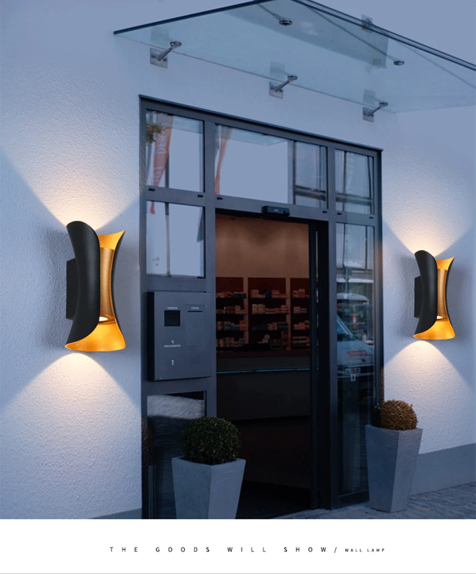 LED Wall Lamp 12W Aluminum IP65 Waterproof Ourdoor Wall Lights Garden Porch Modern Indoor Nordic Sconce Lamp Decoration Lighting