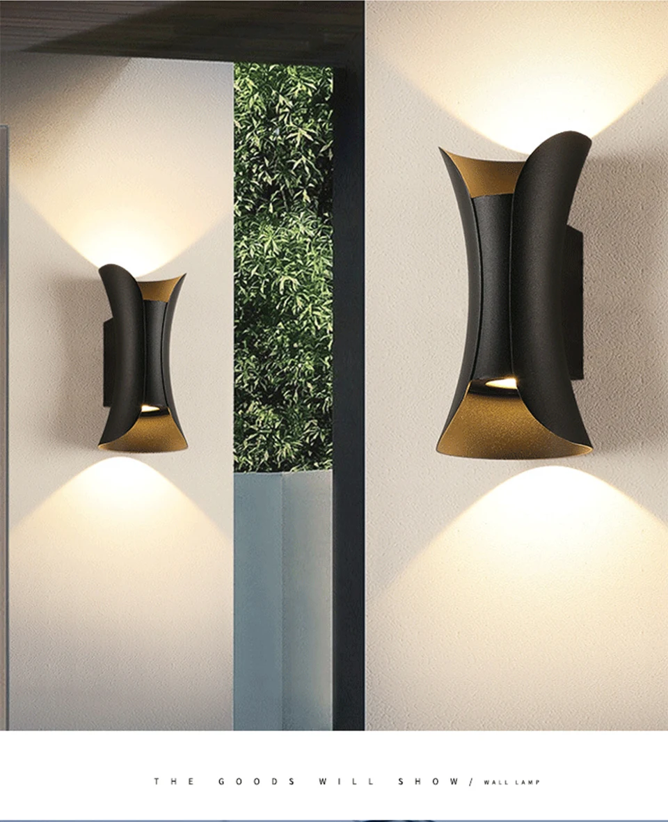 LED Wall Lamp 12W Aluminum IP65 Waterproof Ourdoor Wall Lights Garden Porch Modern Indoor Nordic Sconce Lamp Decoration Lighting